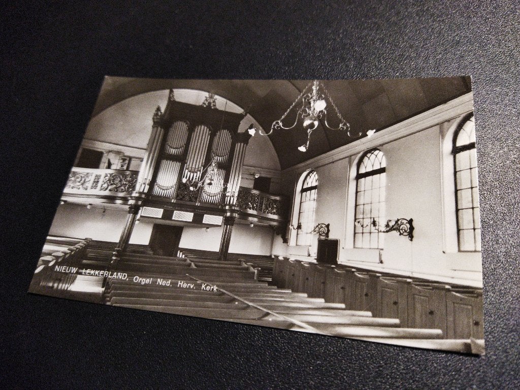 Ansichtkaart Nieuw Lekkerland orgel NH Kerk, Ophalen of Verzenden, 1960 tot 1980, Ongelopen, Zuid-Holland