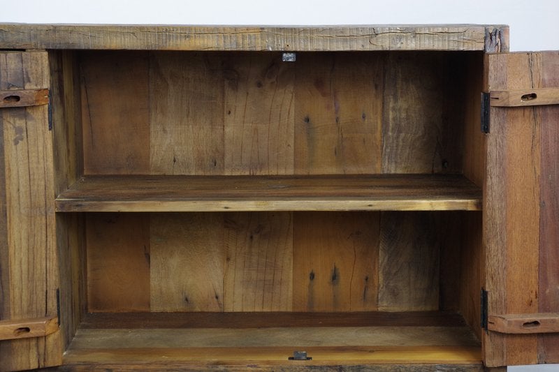 Dressoir oud hout 120 cm 5 lade+ 2 deuren voorraad en actie, Huis en Inrichting, 100 tot 150 cm, 5 laden of meer, Oud hout 120 cm 5 lade+ 2 deuren veel ruimte de laagsteprijs