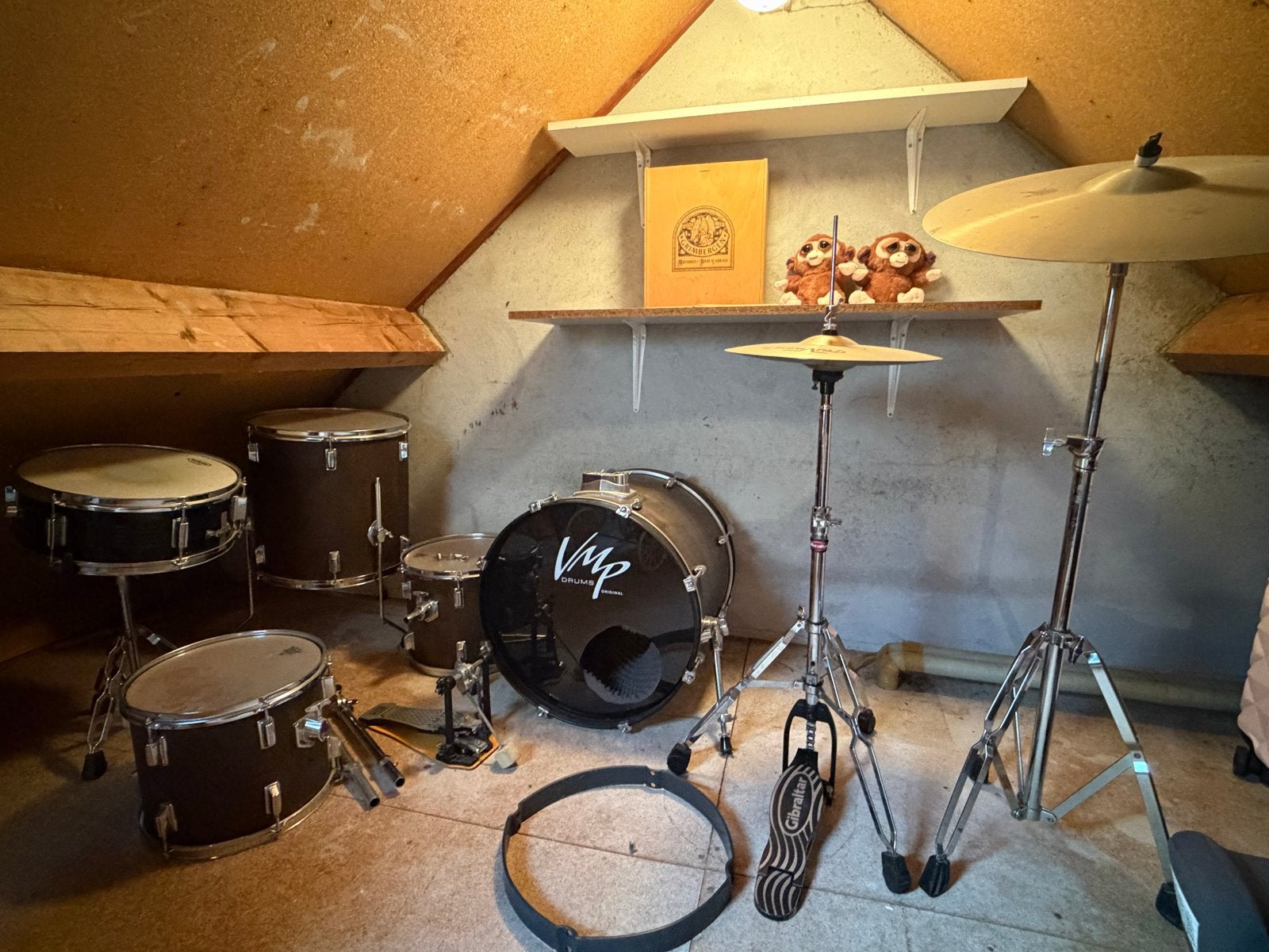 VMP Drums Original drumstel met bekkens en pedaal, Muziek en Instrumenten, Ophalen, Gebruikt, Overige merken