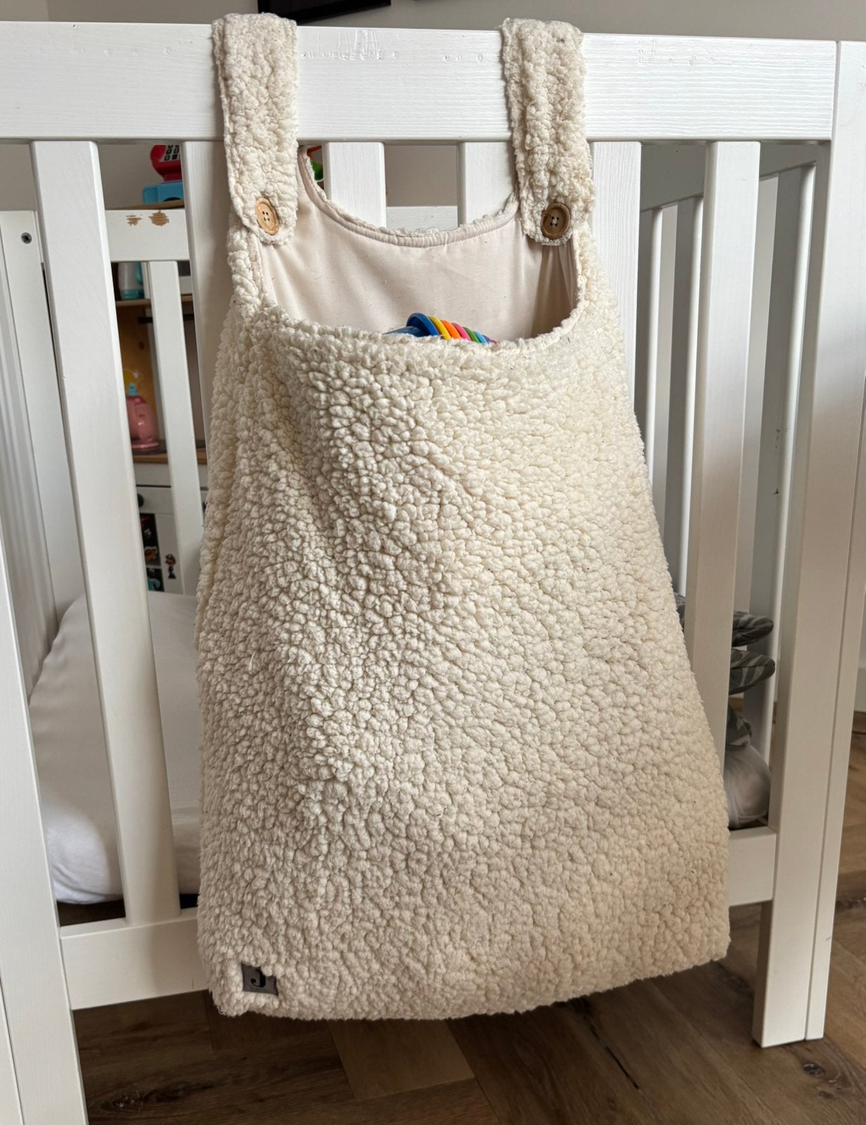 Jollein teddy boxzak opbergzak wit, Kinderen en Baby's, Ophalen of Verzenden, Gebruikt