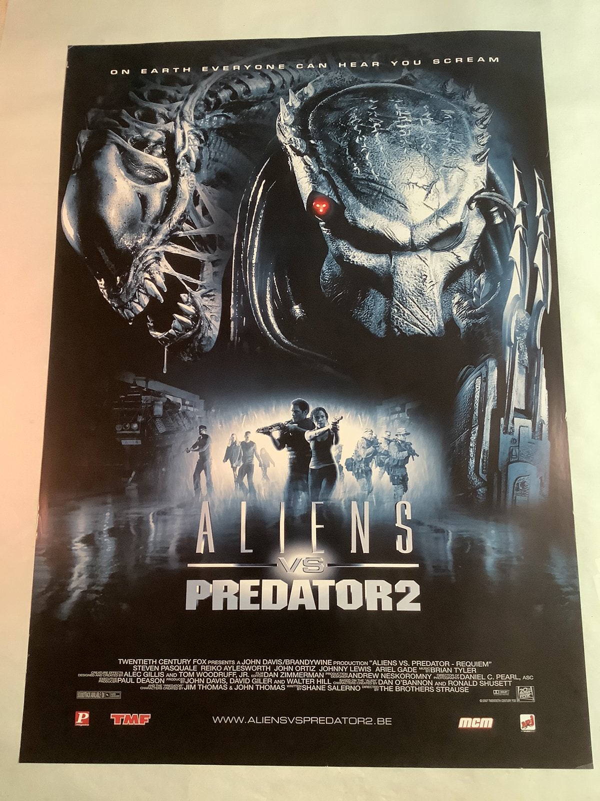 ALIENS VS PREDATOR   FILMPOSTER   70-100 cm, Ophalen of Verzenden, Zo goed als nieuw, Deurposter of groter, Film en Tv