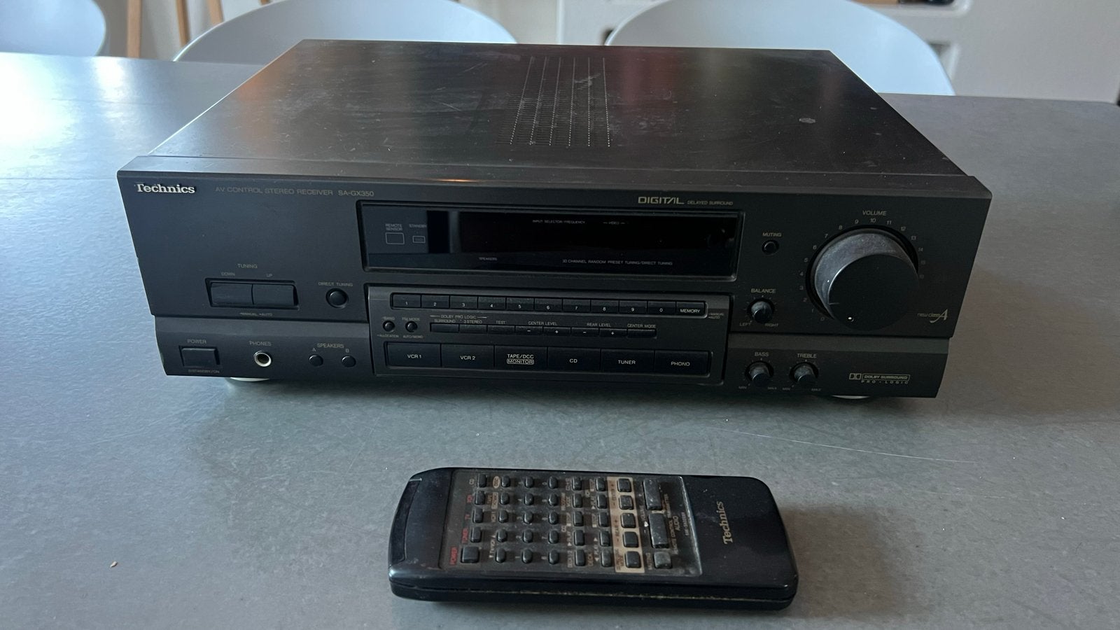 Technics SA-GX350 AV Control Stereo Receiver met afstandsbed, Gebruikt, 60 tot 120 watt, Stereo, Ophalen