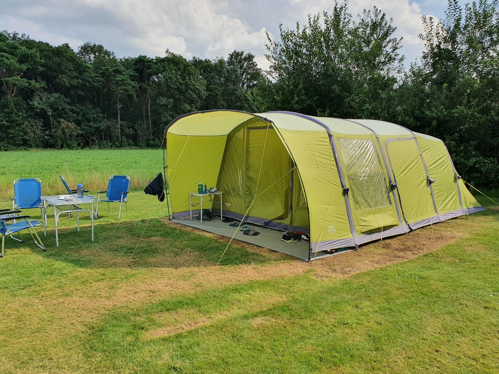 Vango AirBeam Capri 600XL - Ruime 6-persoons tunneltent, Caravans en Kamperen, Ophalen, Gebruikt, Tot en met 6