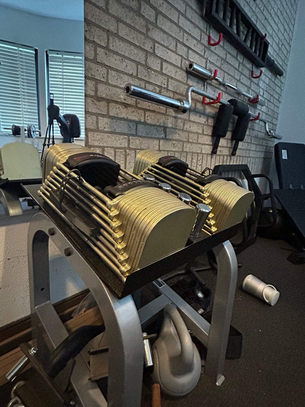 Powerblock EXP 41kg Dumbbells met Dumbbell Rack, Ophalen, Gebruikt, Armen, Dumbbell