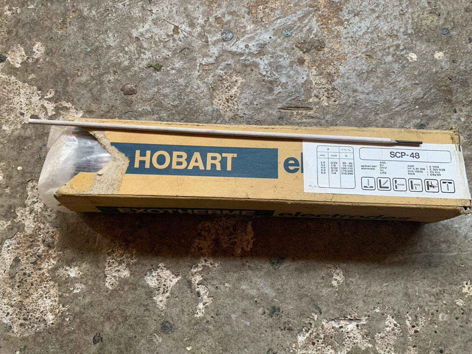 Hobart SCP-48 Lasstaven - Exotherme Elektroden, Ophalen