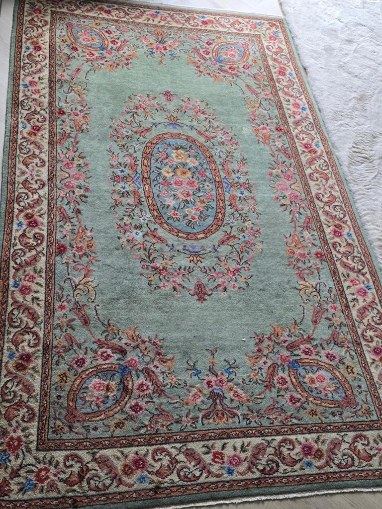 250x150 Indo Kirman Perzisch tapijt, Gebruikt, 100 tot 150 cm, Perzisch, Klassiek, Bloemenpatroon, Ophalen of Verzenden