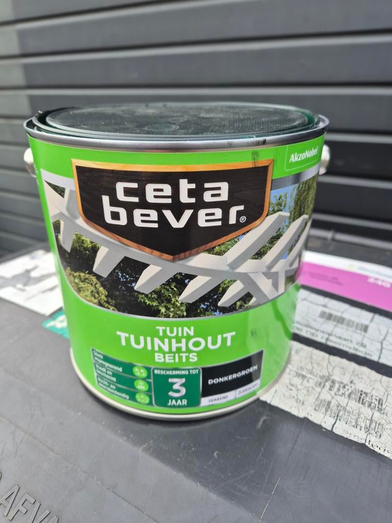 CetaBever Tuinhout Beits Donkergroen 2.5 liter, Ophalen, Nieuw, Beits, Minder dan 5 liter
