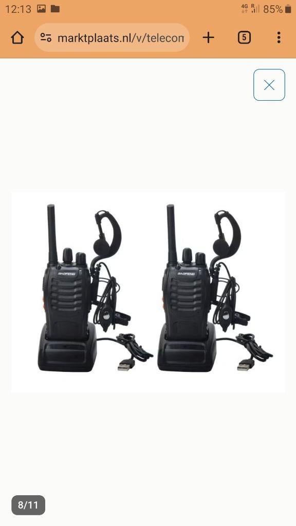 Portofoon Walkie talkie nieuw in doos event ook 4 stuks, Ophalen, Nieuw, Portofoon of Walkie-talkie, Trilfunctie