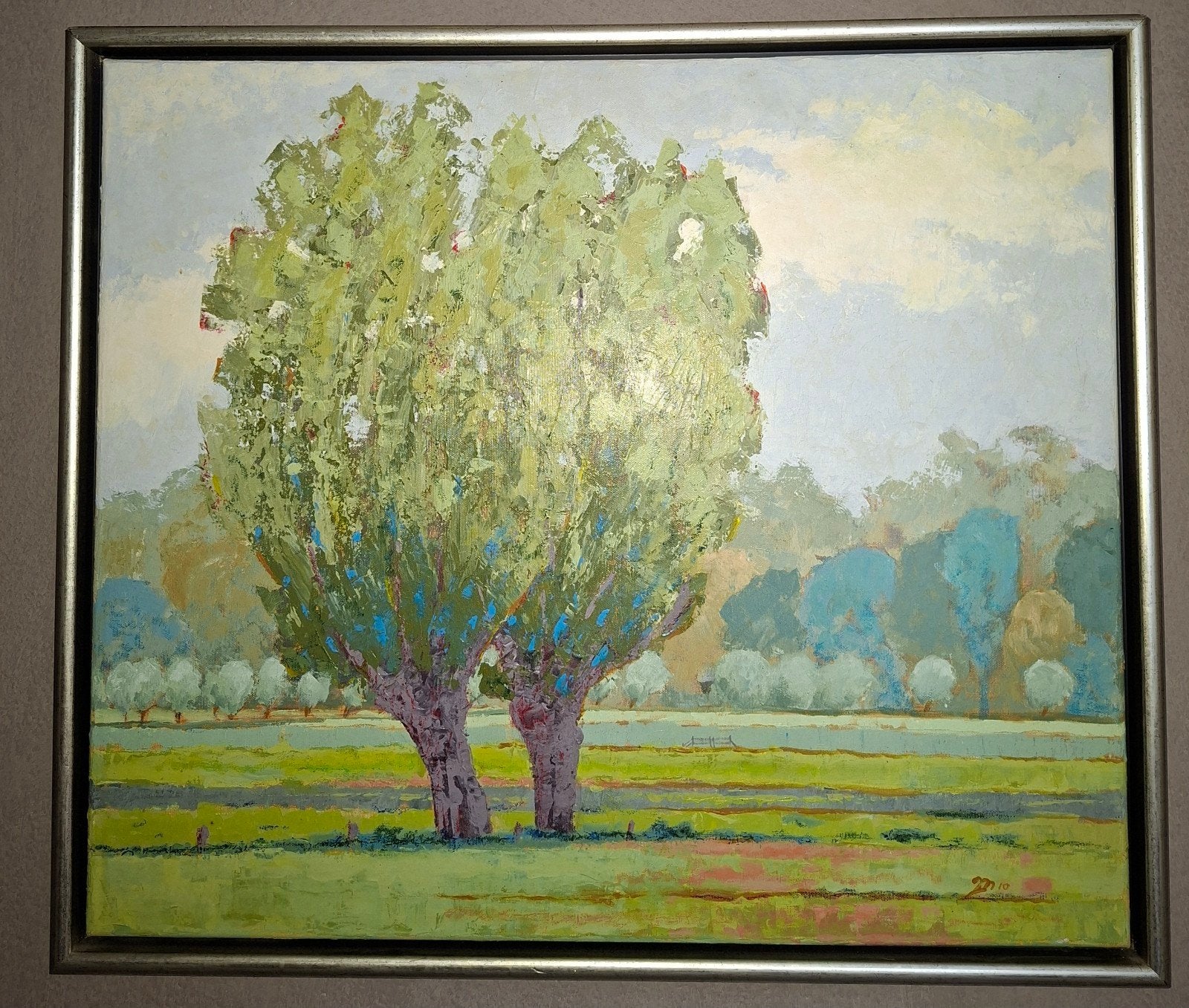 Koos Modderman - Polderpracht (60x70 cm), Antiek en Kunst, Doek, Realistisch, Ophalen of Verzenden, Gesigneerd