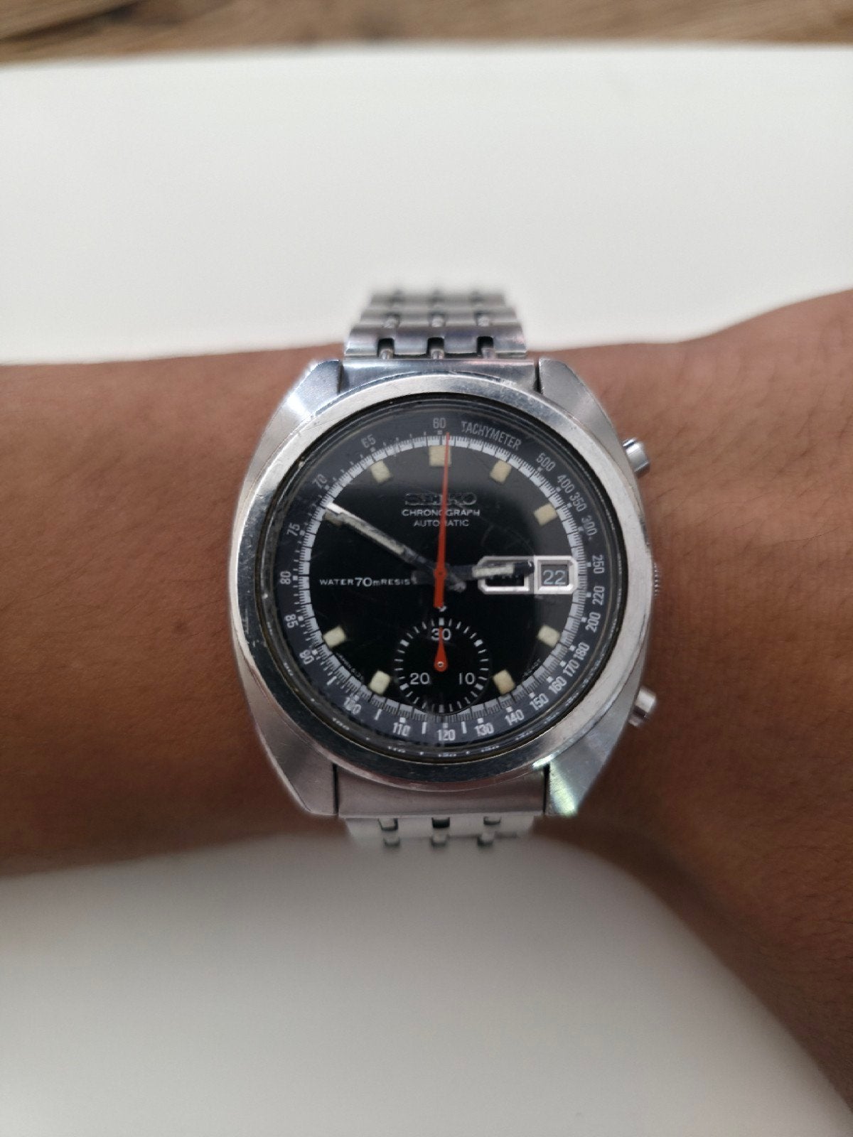 Vintage Seiko 6139-6012 "Bruce Lee" Chronograaf 1972, Gebruikt, Staal, Polshorloge, Ophalen of Verzenden