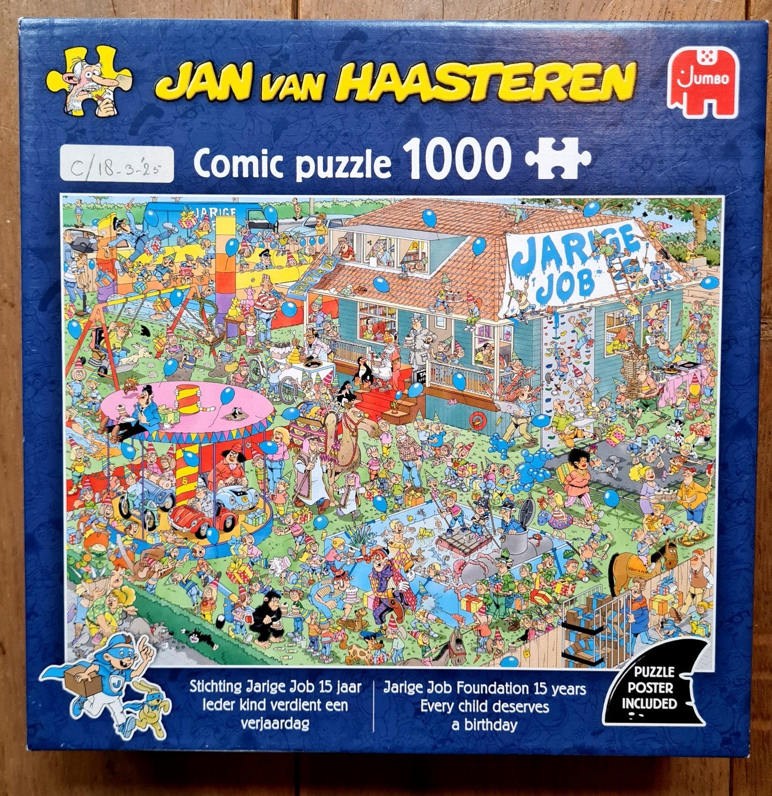 Jan van Haasteren puzzel STICHTING JARIGE JOB, Ophalen of Verzenden, 500 t/m 1500 stukjes, Zo goed als nieuw