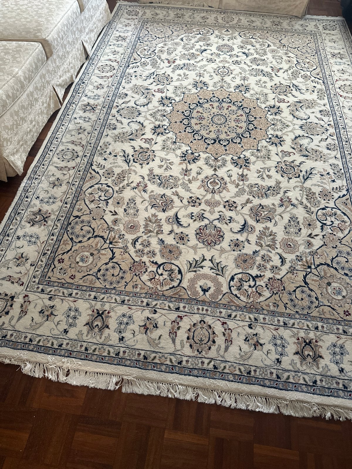 Prachtig handgeknoopt Perzisch tapijt - Tabriz Superior, Ophalen, Beige, Zo goed als nieuw, 200 cm of meer