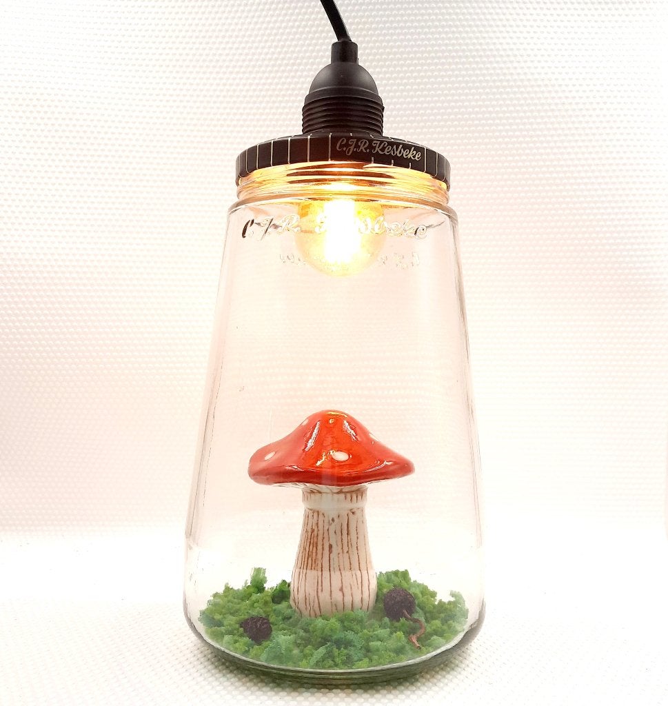 Kesbekelamp | Kinderkamerlamp Paddestoel Rood Witte Stippen, Ophalen of Verzenden, Nieuw, Lamp