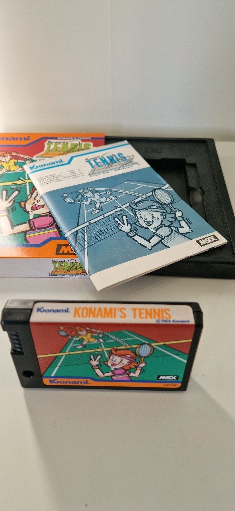 MSX Konami's Tennis RC720 1984 compleet in doos - getest, Computers en Software, Ophalen of Verzenden