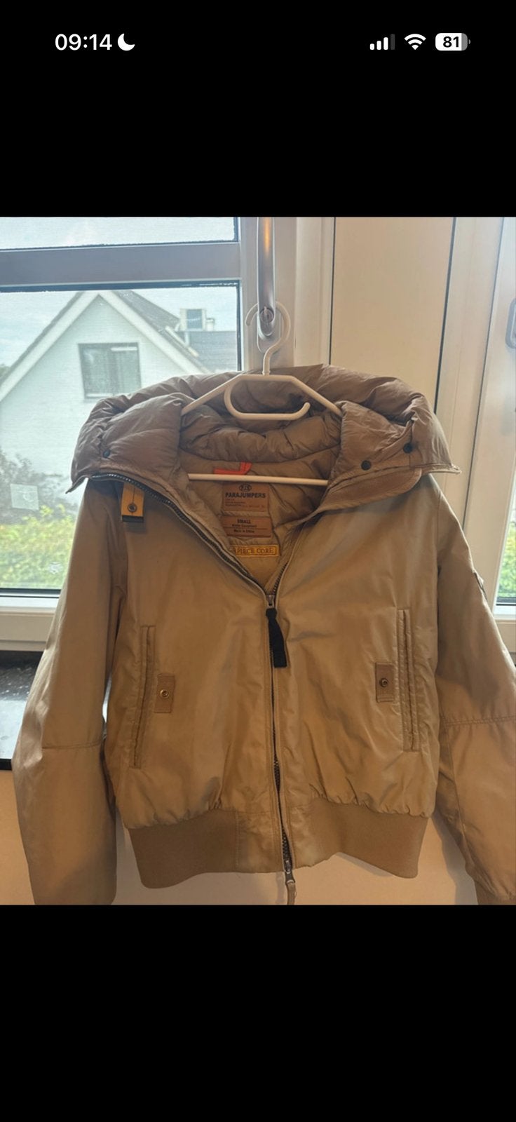 Parajumpers jas, maat S, beige - met kleine gebreken, Ophalen of Verzenden, Gedragen, Maat 36 (S), Beige