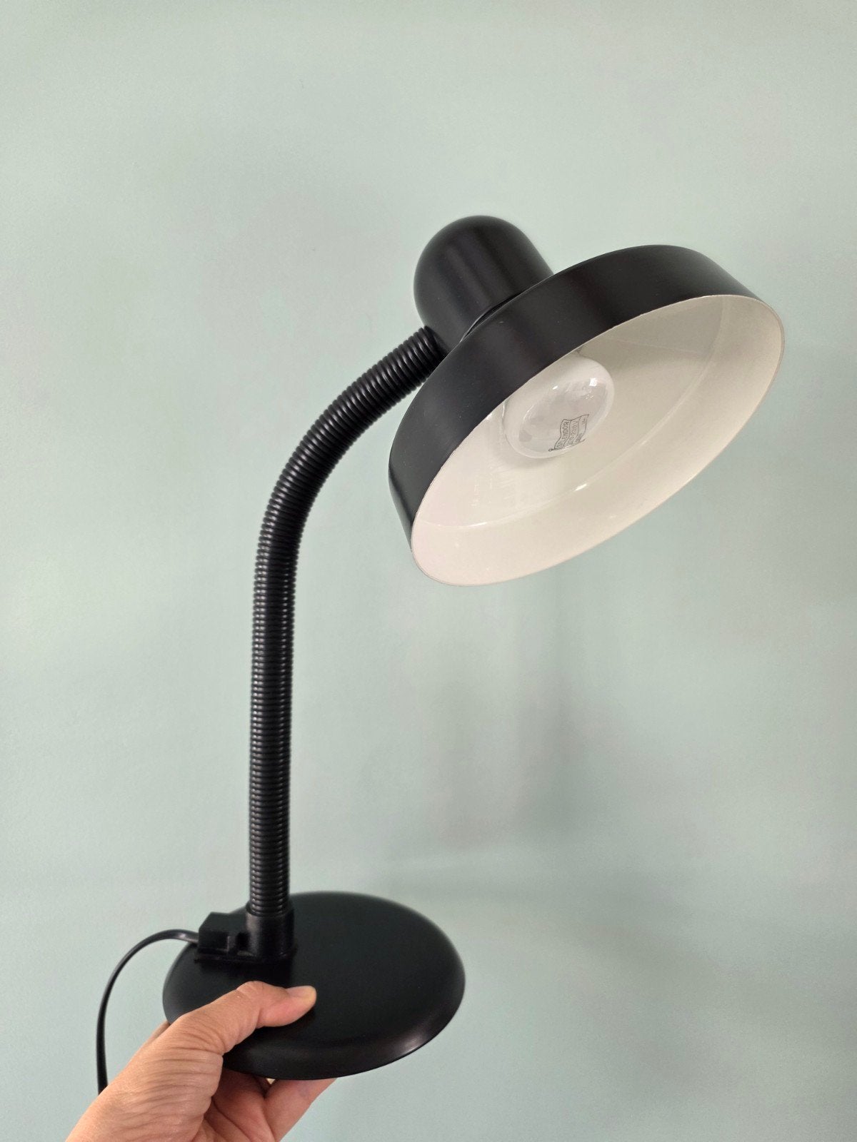 Vintage Massive Belgium bureaulamp, zwart, Ophalen of Verzenden