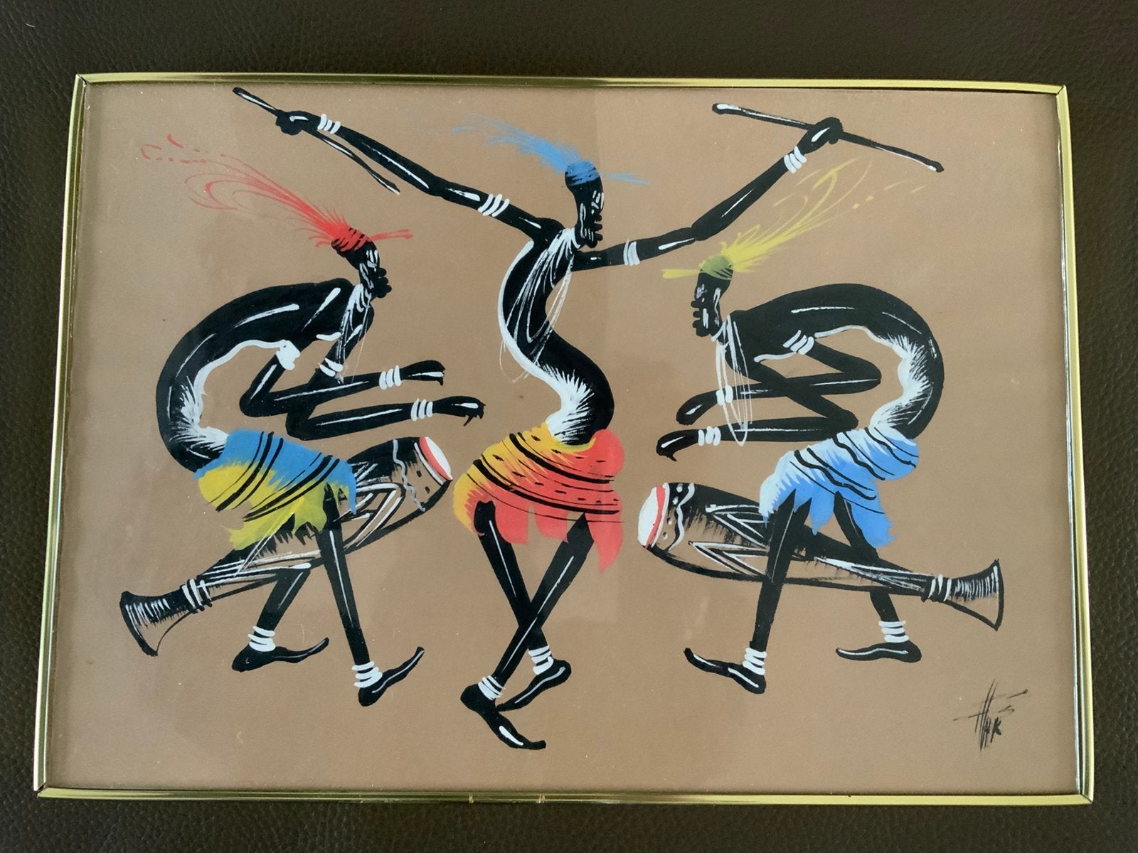 Afrikaans schilderijtje, Afrika, Ophalen, Schilderij, Handgemaakt