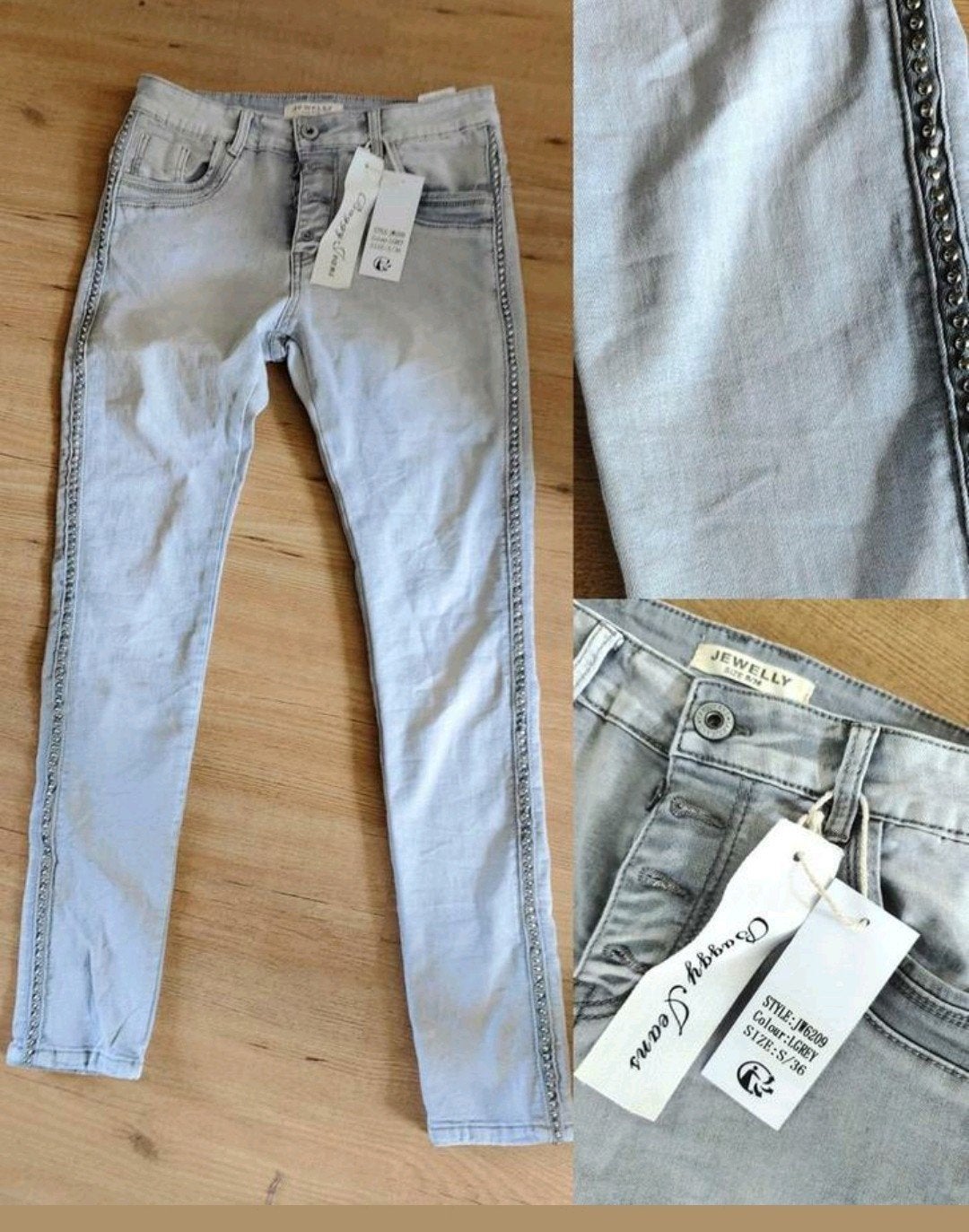Lichtgrijze Skinny jeans maat S 36 nieuw, Kleding | Dames, Spijkerbroeken en Jeans, Ophalen, Nieuw, Grijs, W28 - W29 (confectie 36)