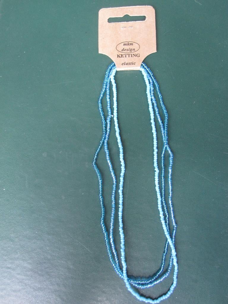 3 verschillende kleuren blauwe elastische kettningen (nieuw), Sieraden, Tassen en Uiterlijk, Kettingen, Ophalen of Verzenden, Nieuw