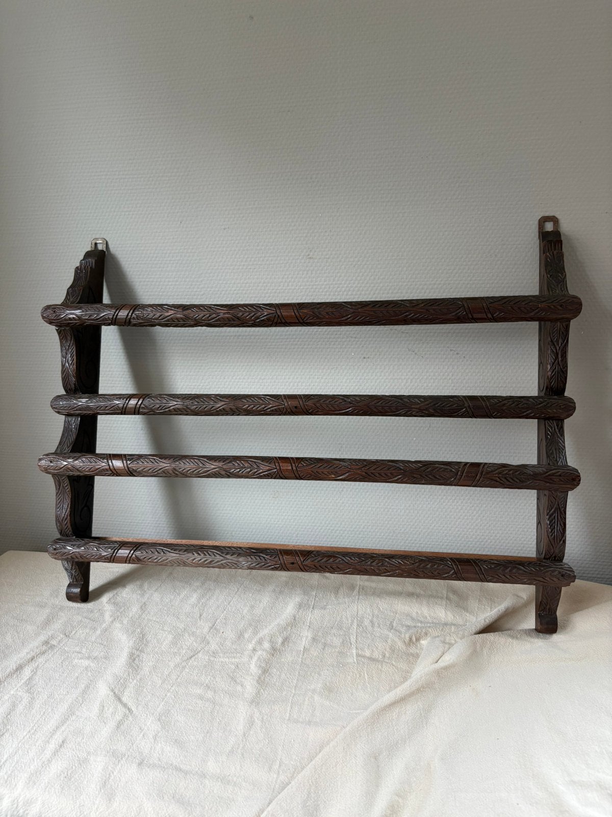 Antiek houten folk art wandrek |, Ophalen of Verzenden