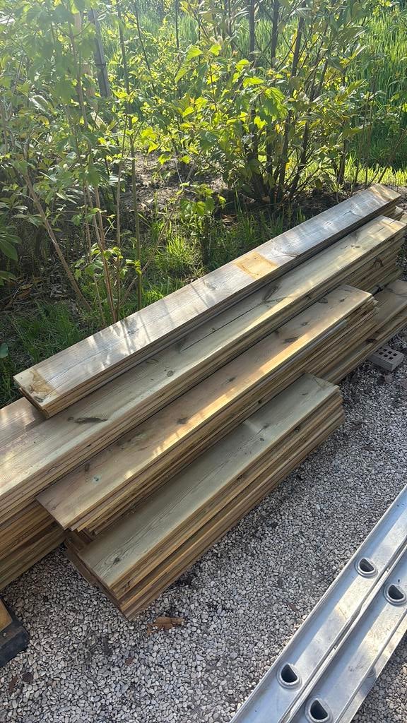 Mooie partij grenen planken, Minder dan 25 mm, Grenen, Ophalen of Verzenden, Zo goed als nieuw