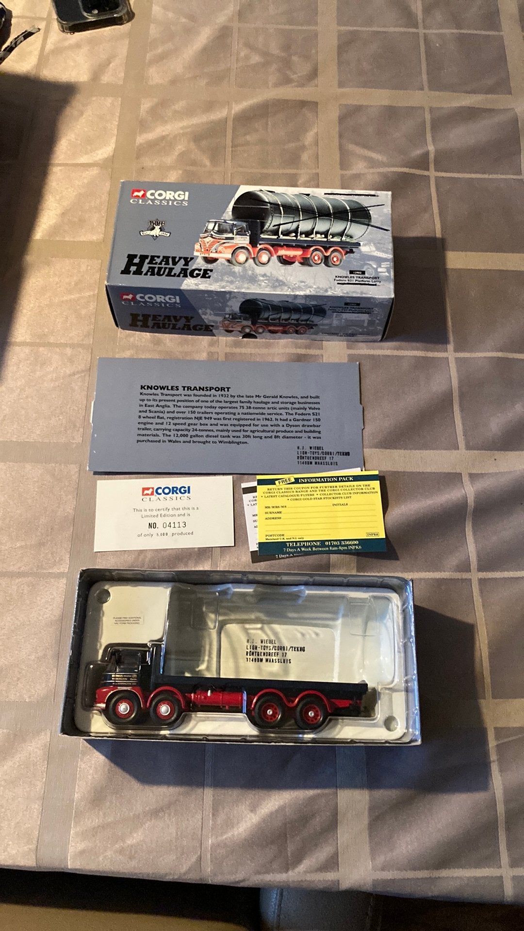 Corgi Classics Heavy Haulage Knowles Transport Limited Editi, Ophalen of Verzenden, Nieuw, 1:32 tot 1:50, Truck