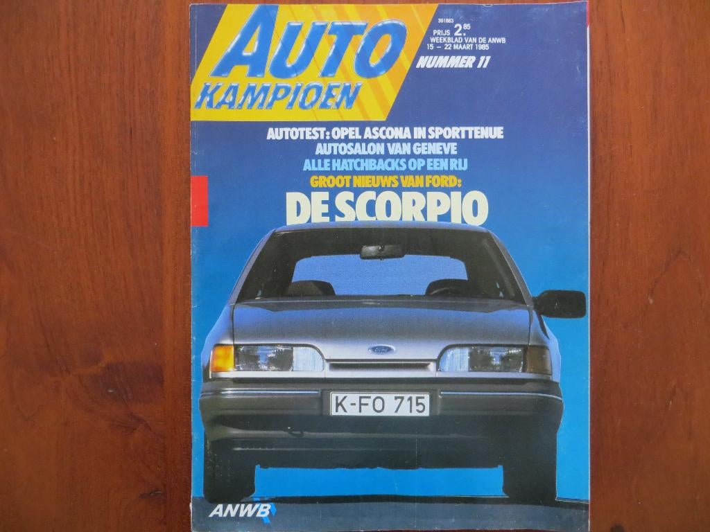 Autokampioen 11 1985 Opel Ascona GT, Ford Sierra XR, Scorpio, Ophalen of Verzenden, Nieuw, Ford