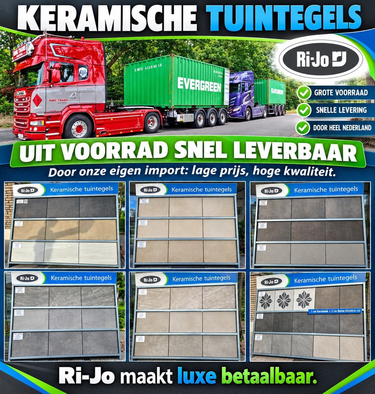 Tuintegels van keramiek, Tuin en Terras, Ophalen of Verzenden, Nieuw, Keramiek, Terrastegels