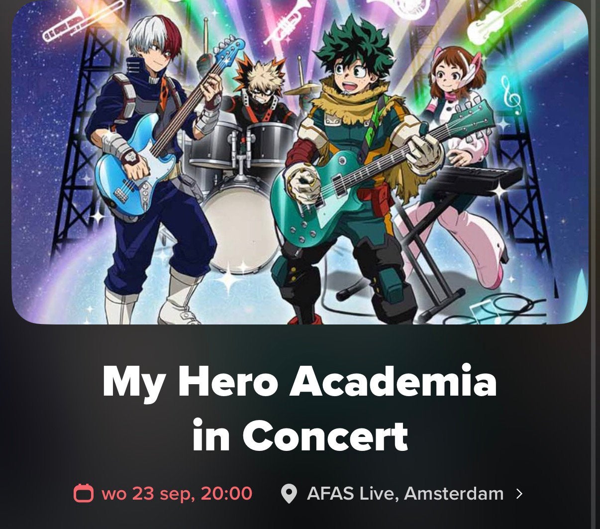 Concert kaartjes 2 stuks my hero academia, Twee personen