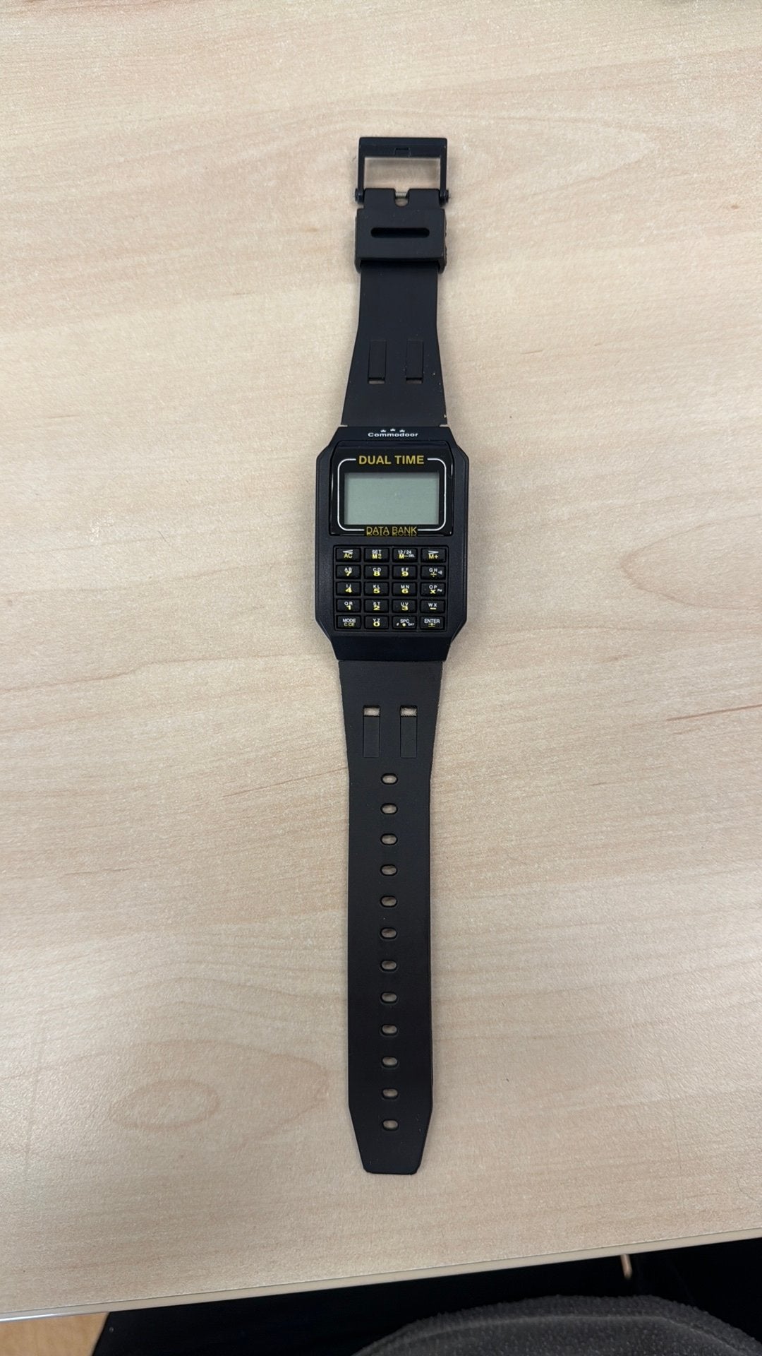 Vintage Commodoor Dual Time Data Bank Rekenmachine Horloge, Sieraden, Tassen en Uiterlijk, Ophalen of Verzenden, Nieuw