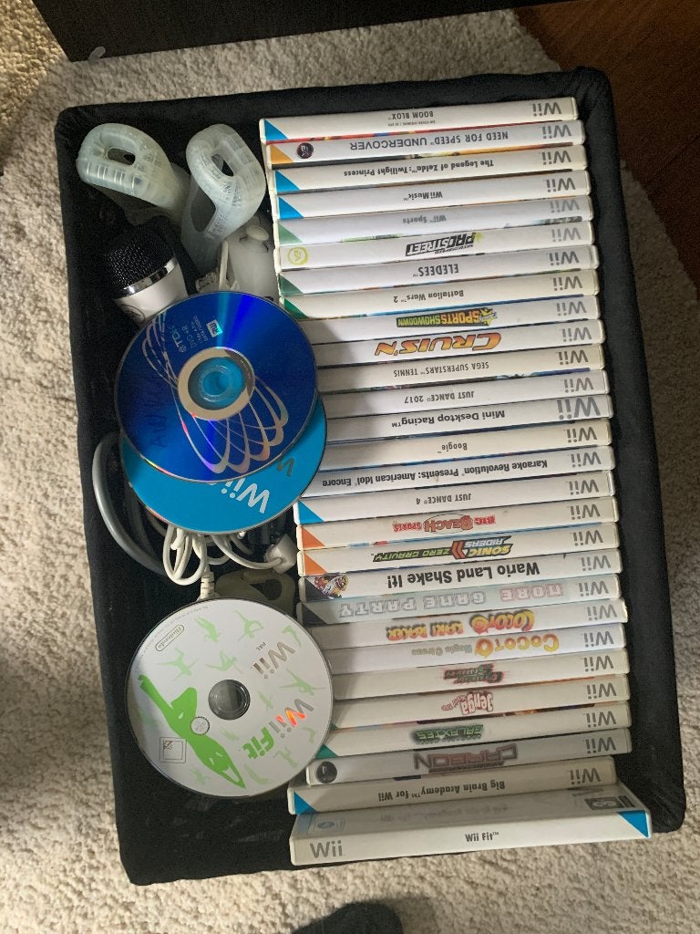 Nintendo Wii, Spelcomputers en Games, Ophalen, Gebruikt, Met 3 controllers of meer, Met games