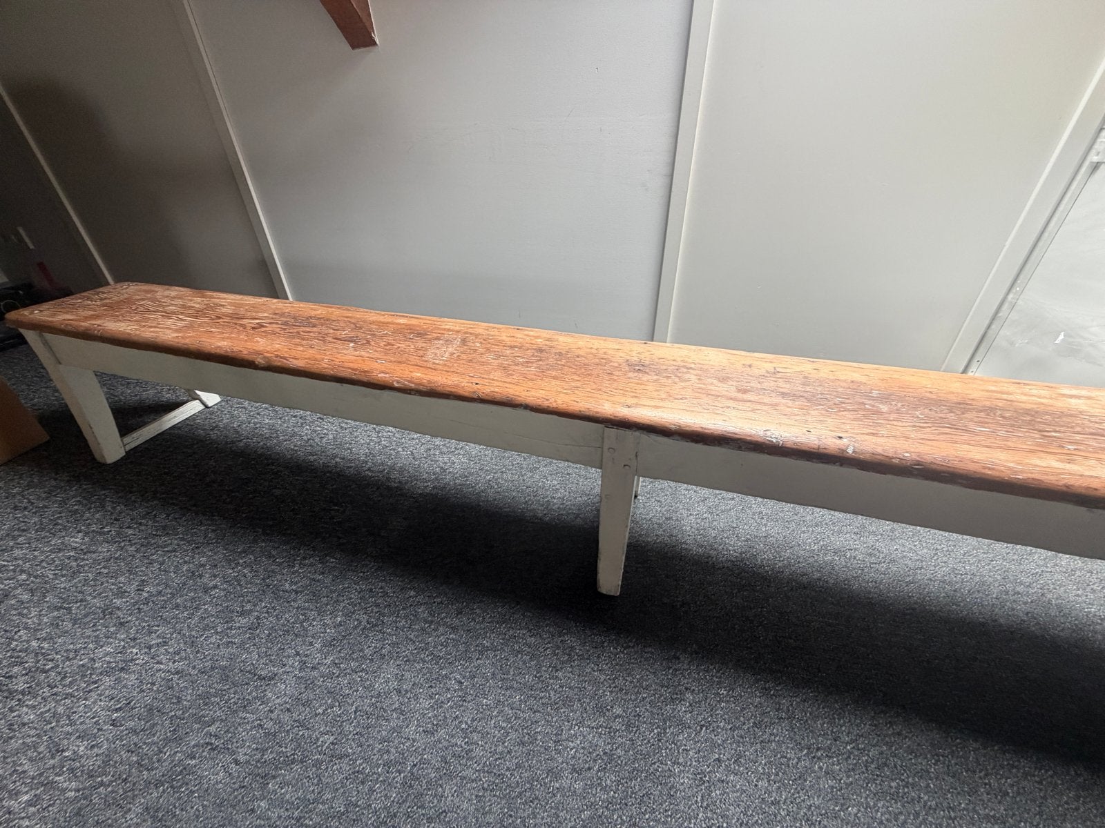 Origineel oud gymbankje - 250 cm lang, Ophalen