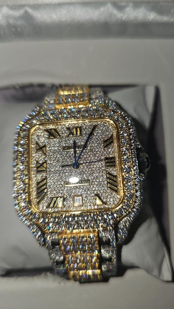 Cartier moissanite horloge, Nieuw, Ophalen of Verzenden, Dame of Heer, Zilver