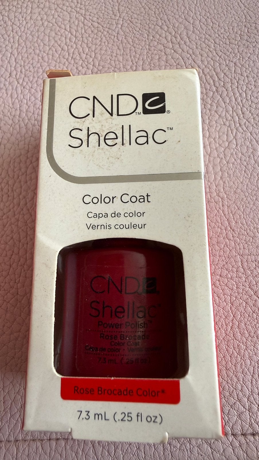 CND kleur rose brocade  color Shellac, Verzenden, Zo goed als nieuw, Handen en Nagels, Make-up