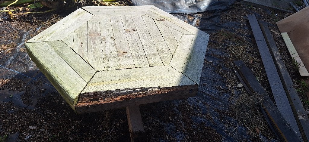 Steigerhouten tafel, Tuin en Terras, Ophalen of Verzenden, Gebruikt, Hout