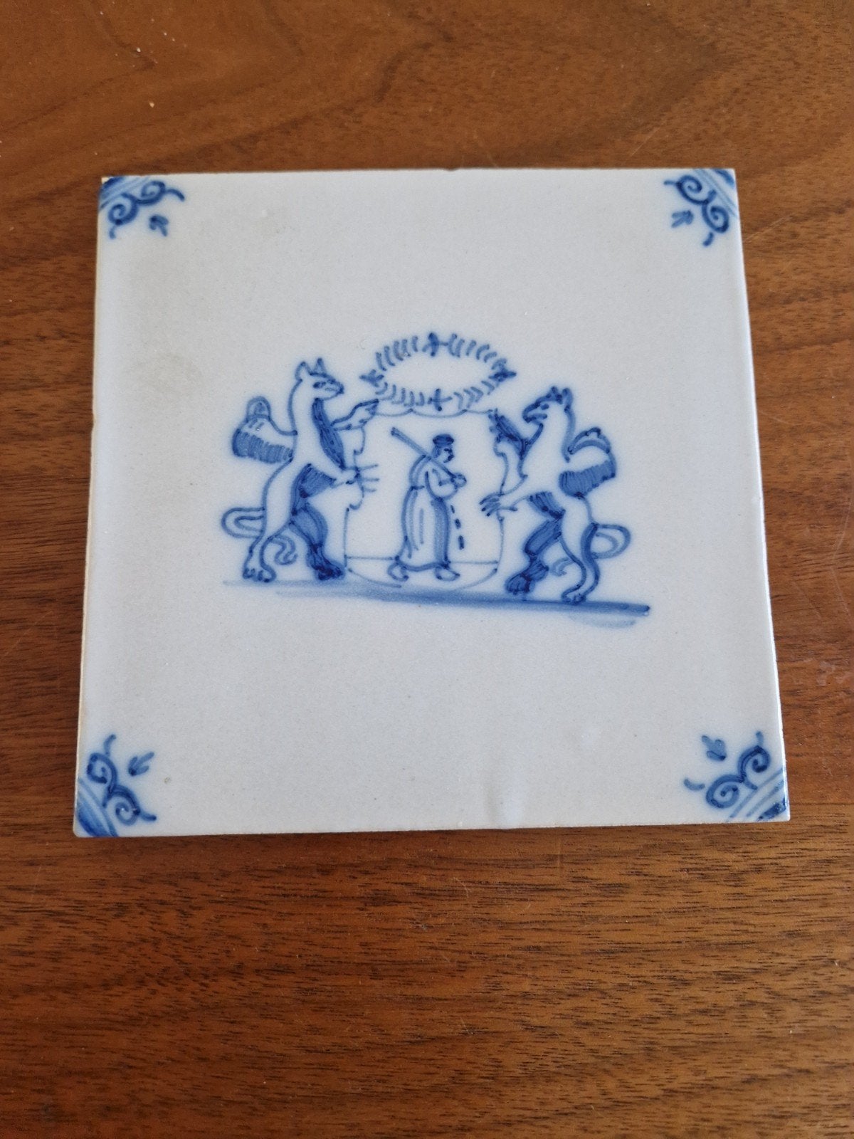 Prachtige handbeschilderde Makkum Tichelaar tegel - Pe, Ophalen of Verzenden