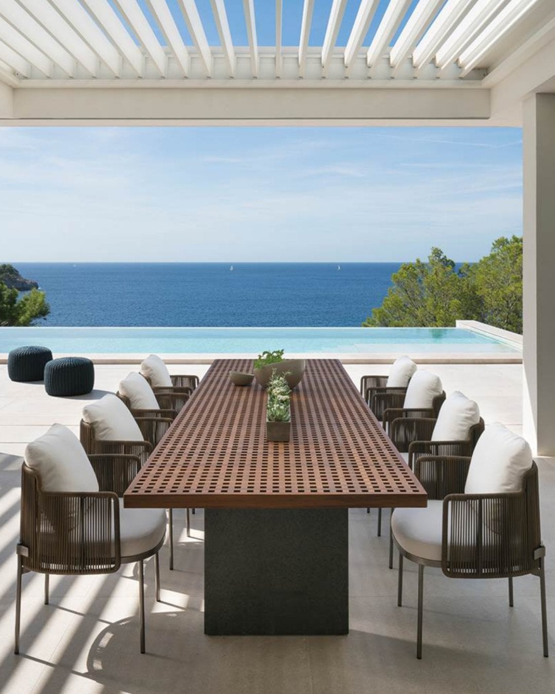 Minotti Quadrado outdoor table + 6 Tape Cord dining chairs, Minotti, 9723 CA, Nieuw, Ophalen of Verzenden