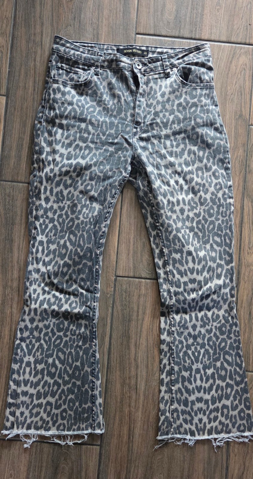 Seven Sisters tijgerprint jeans 30/30, Maat 38/40 (M), Bruin, Ophalen of Verzenden, Zo goed als nieuw