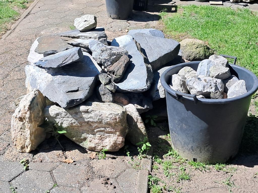 Basalt rotsen keien vijver, Tuin en Terras, Ophalen, Antraciet, Basalt, Split