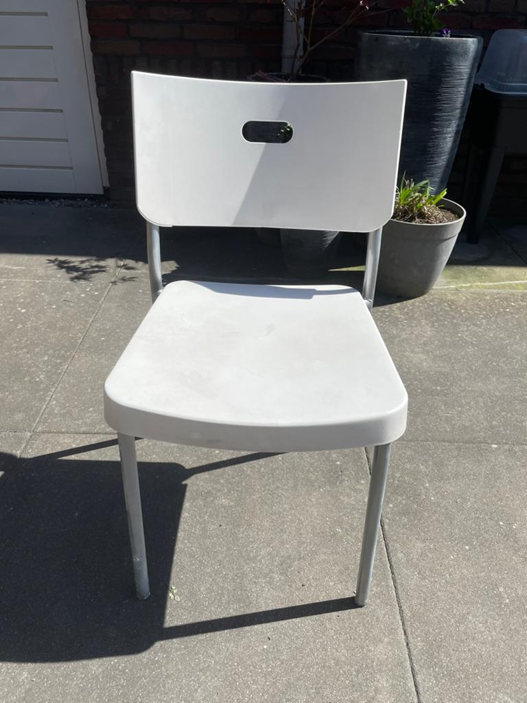 Stoel wit - Bureaustoel, Tuin en Terras, Tuinstoelen, Ophalen, Gebruikt, Kunststof