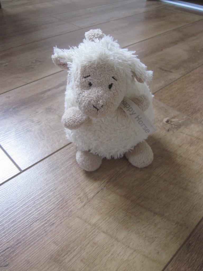 Happy Horse roomwit lichtbruin pluche schaap muziekdoosje, Ophalen of Verzenden, Zo goed als nieuw, Overige typen