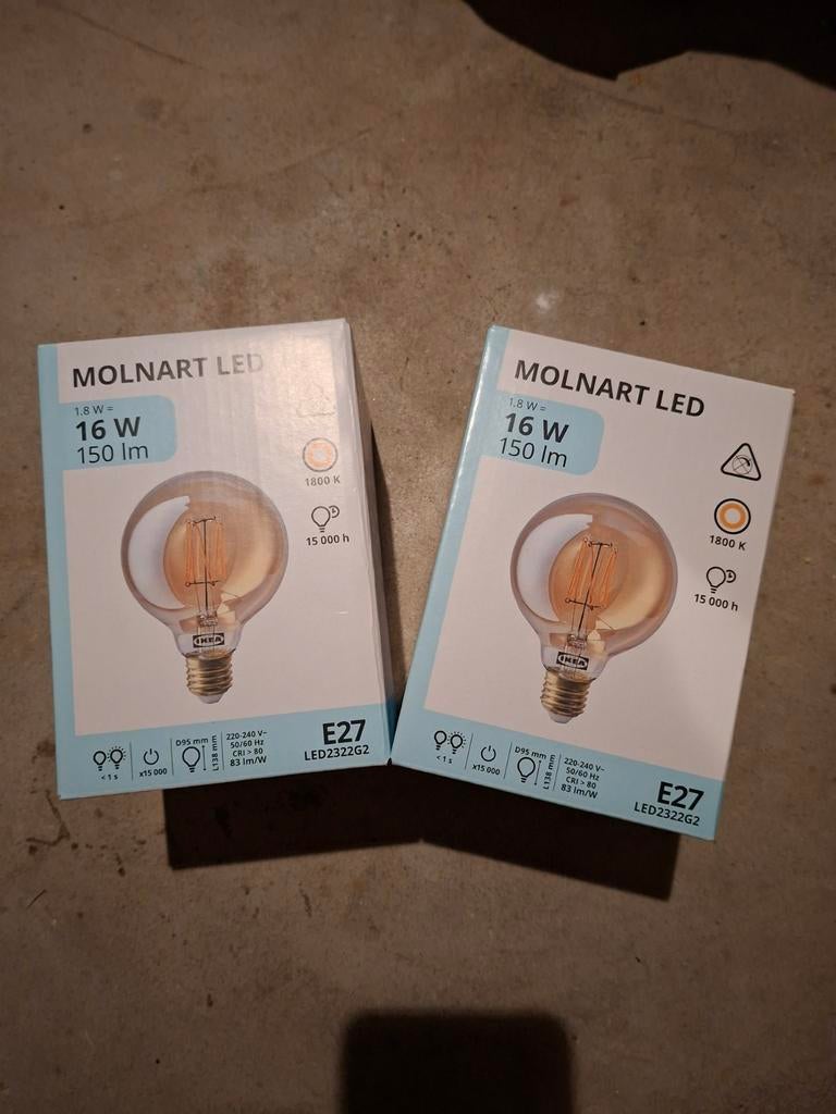 Twee lampen E27 16W led, Led-lamp, Minder dan 30 watt, Nieuw, E27 (groot)