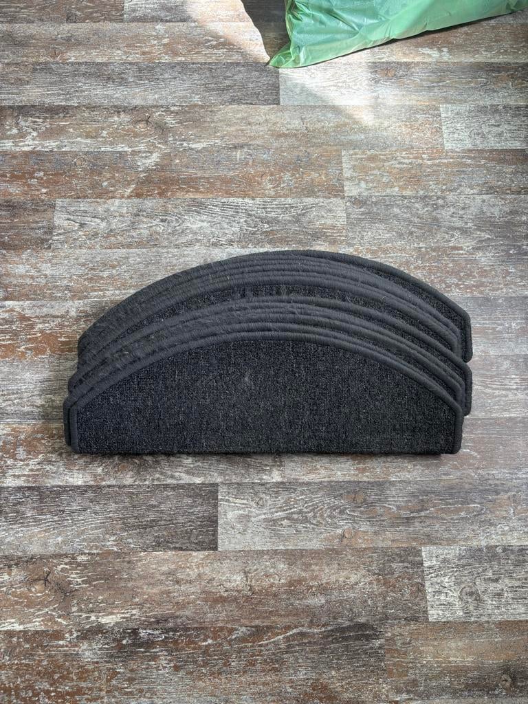 12x Antracietgrijze Halfronde Trapmatten, Huis en Inrichting, Ophalen, Minder dan 50 cm, Gebruikt, Grijs