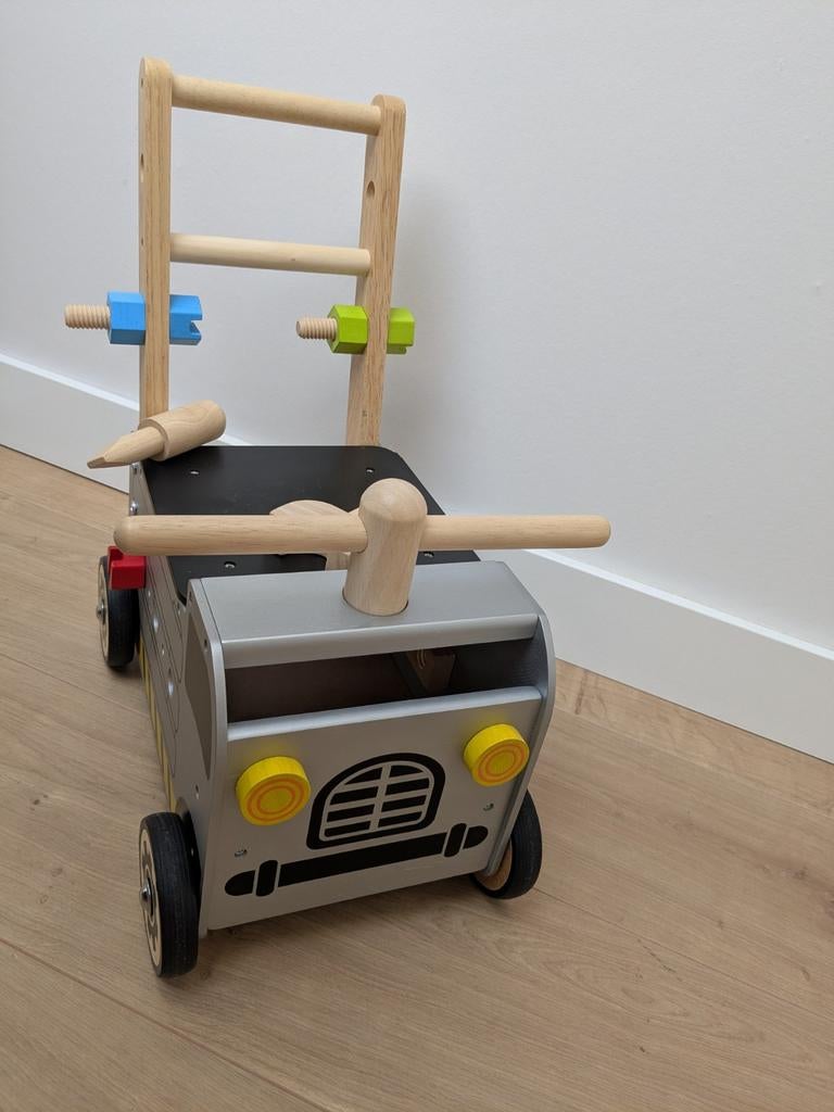 Houten loopwagen met gereedschap voor jongens, Kinderen en Baby's, Speelgoed | Houten speelgoed, Ophalen, Gebruikt, Duw- of Trekspeelgoed