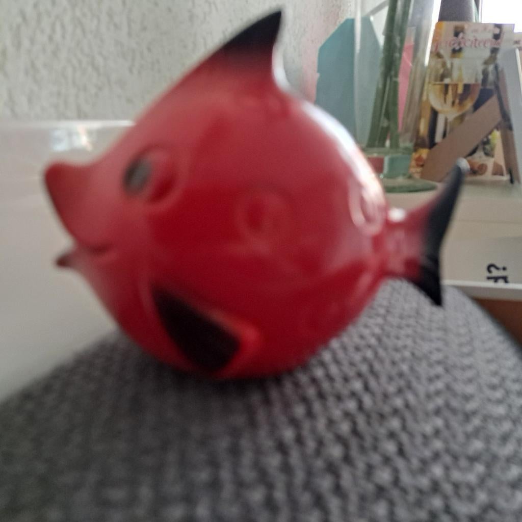 Goebel spaarpot vis rood Vintage 70er jaren met sleuteltje, Ophalen of Verzenden