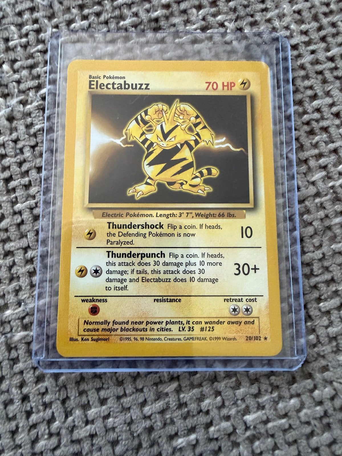 Electabuzz 70 HP - Base Set 20/102, Ophalen of Verzenden, Gebruikt, Losse kaart