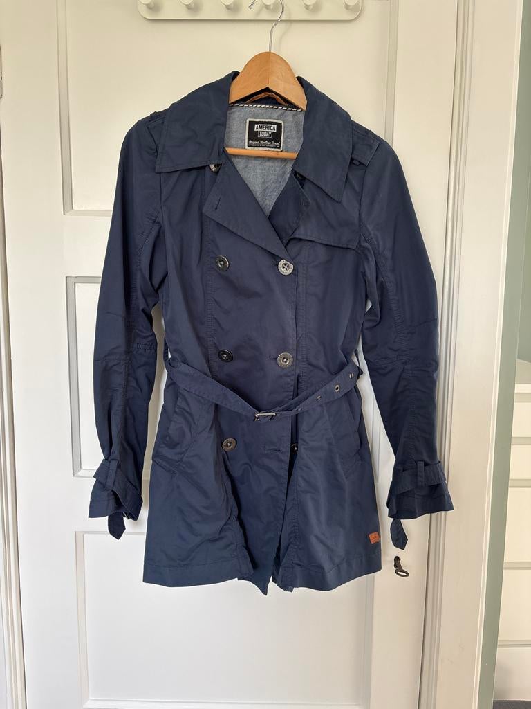 America Today trenchcoat maat S, Ophalen of Verzenden, Zo goed als nieuw, Maat 36 (S), Blauw