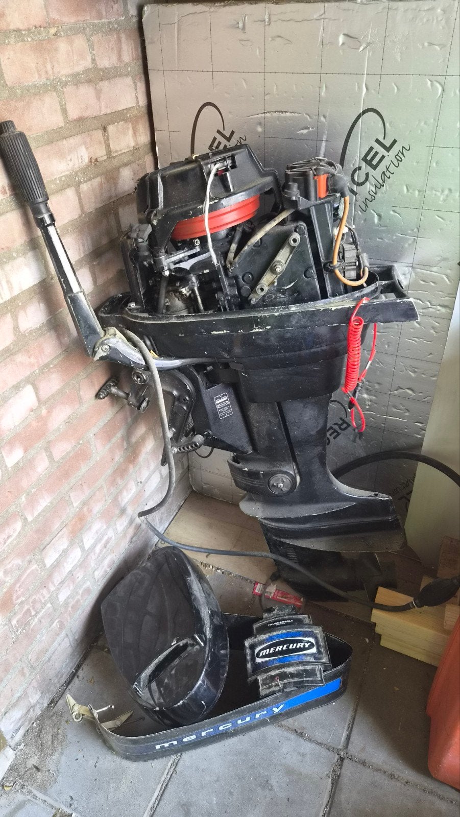 20 pk mercury thunderbolt kortstaart met knuppel, Ophalen of Verzenden, Gebruikt, Motor en Techniek, Zeilboot of Motorboot