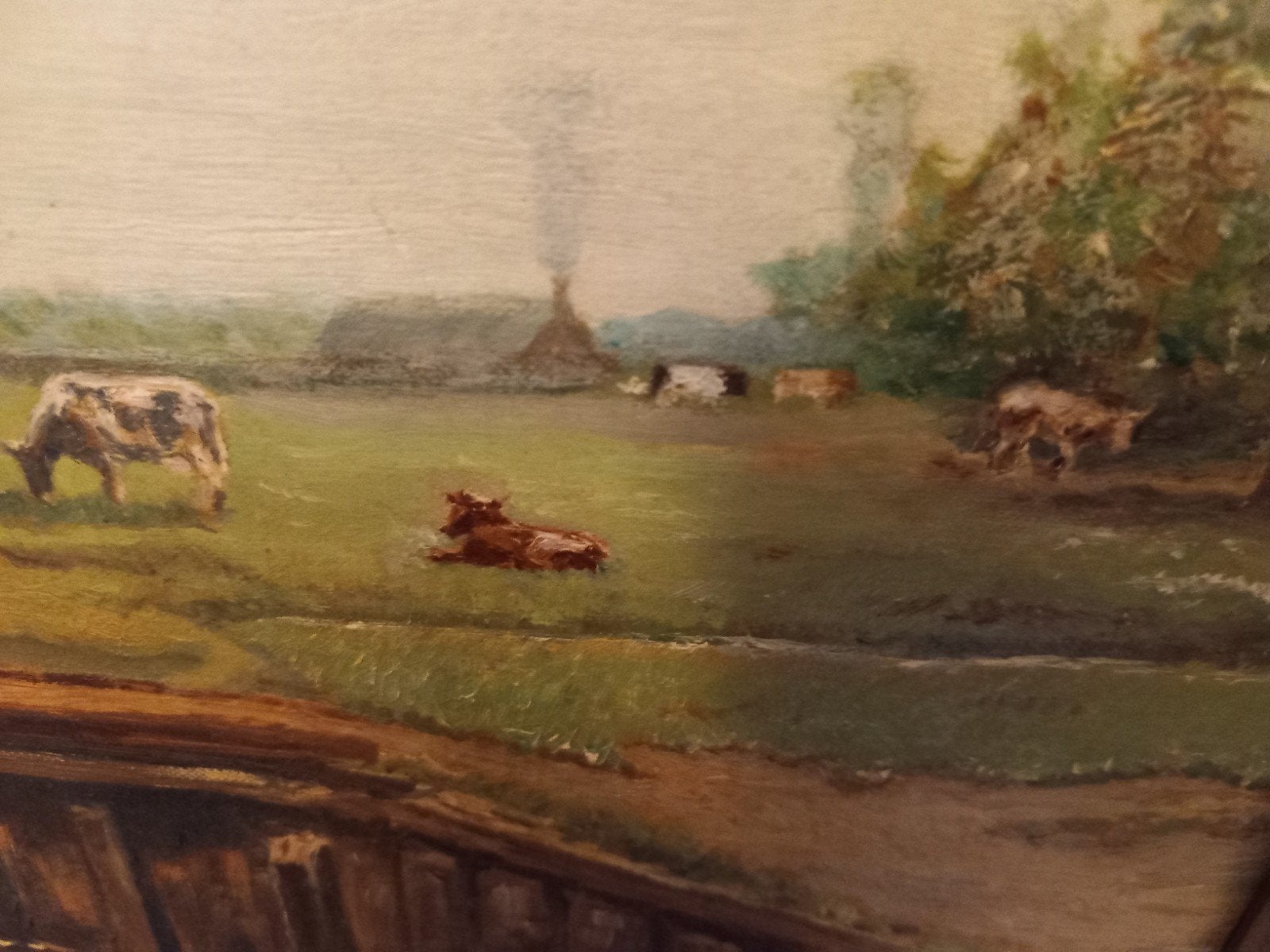 Klassiek Hollands Landschap met Koeien en Brug, Ophalen of Verzenden
