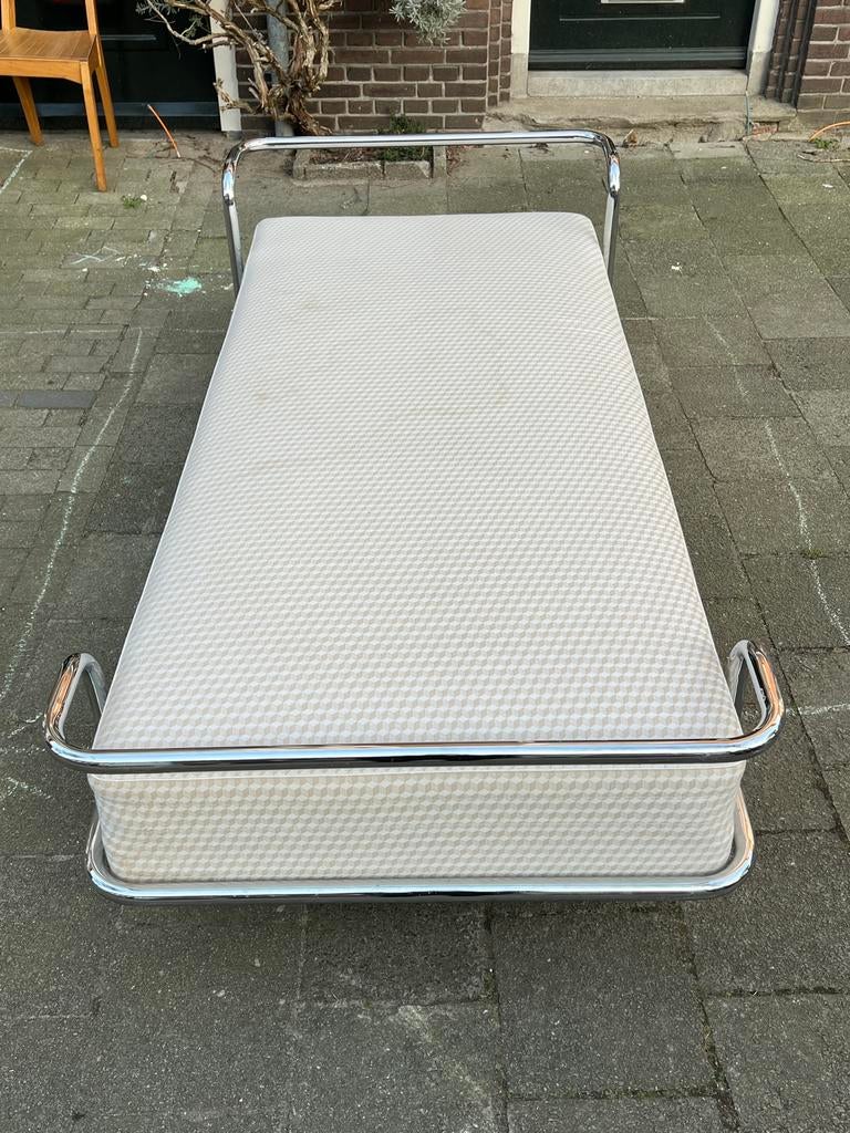 Vintage Ikea Kromvik buisframe daybed 1 persoons Bauhaus, Ophalen, Gebruikt, 90 cm, Metaal